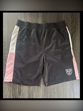 Messi Athletic Shorts XL 14-16 Black Pink White Performance Activewear